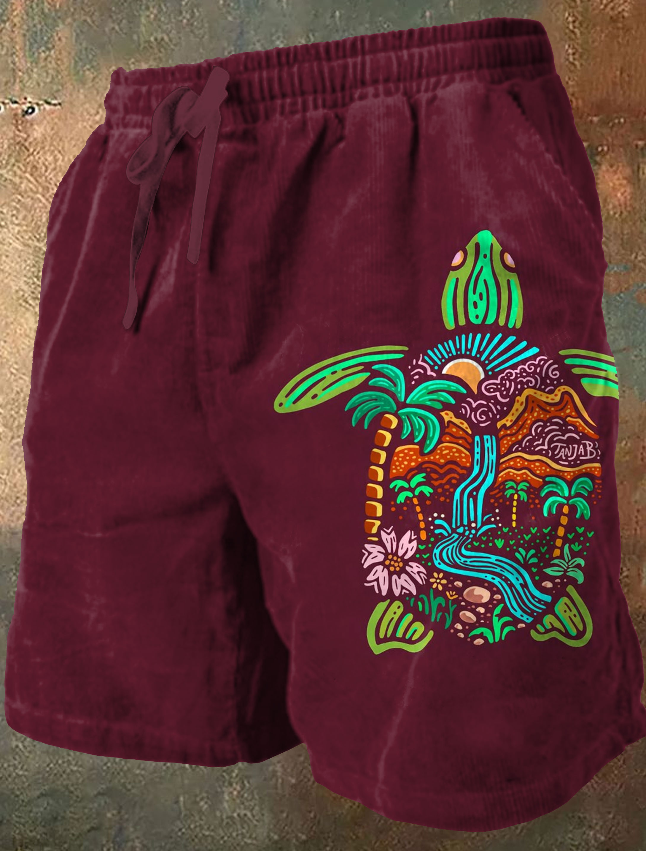 Turtle Summer Art Print Casual Short Pants
