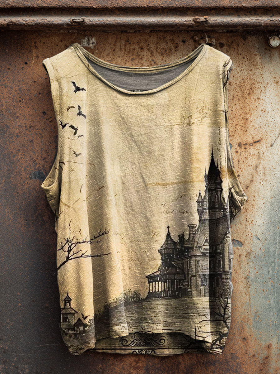 Halloween Art Print 100% Cotton Casual Tank Top