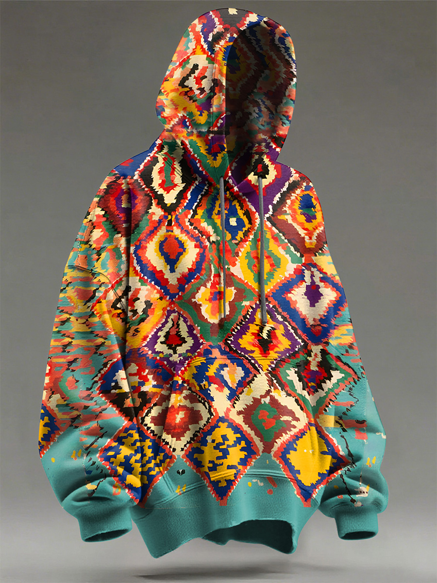 Retro Ethnic Pattern Art Print Casual Hoodie Sweatshirt