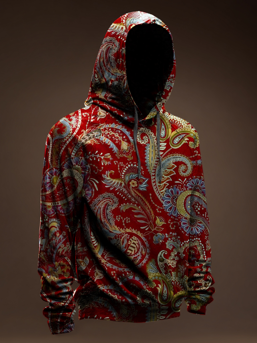 Vintage Pattern Casual Hoodie Sweatshirt