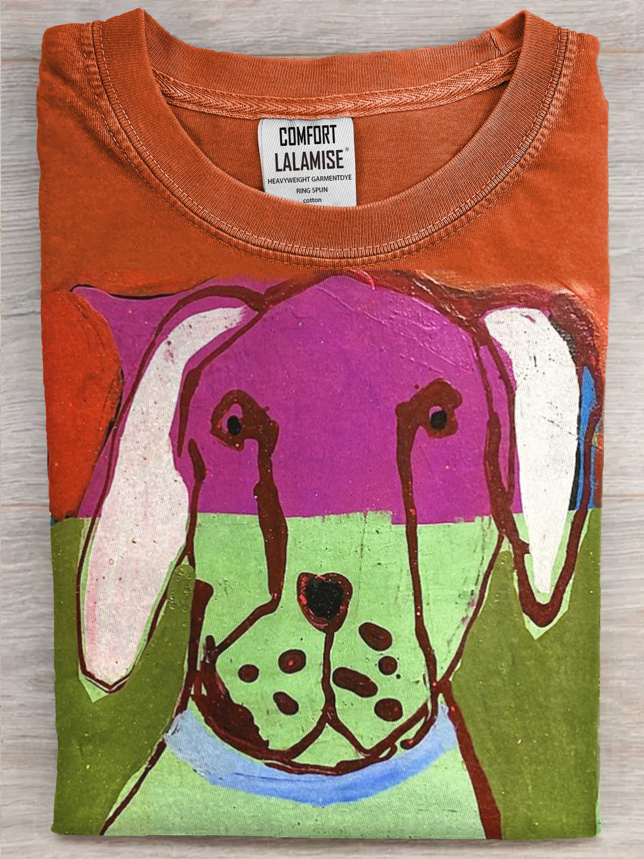 Abstrct Dog Face Art Casaul Cotton Short Sleeve T-shirt