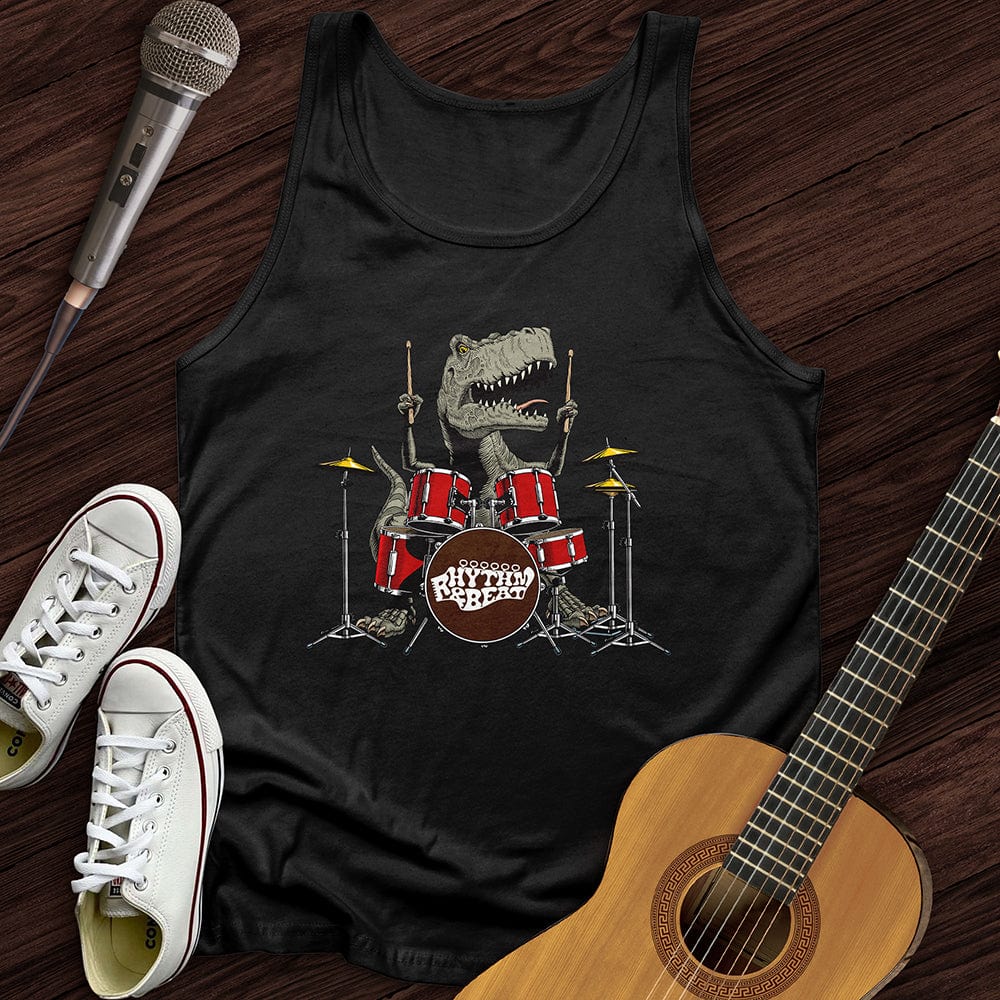T-Rex Playing Drums Tank Top