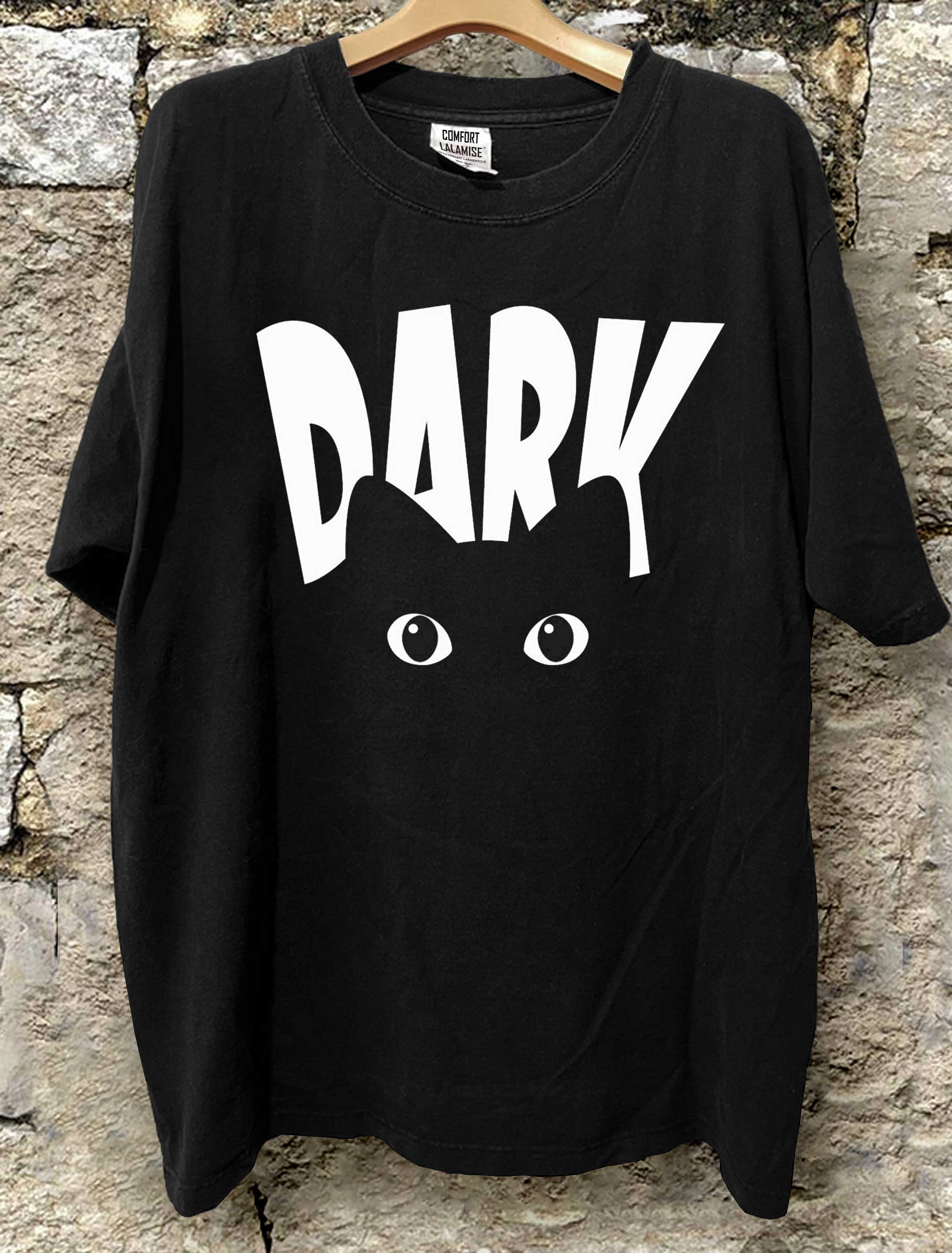 Dark Cat Art Print Casual Short Sleeve T-shirt