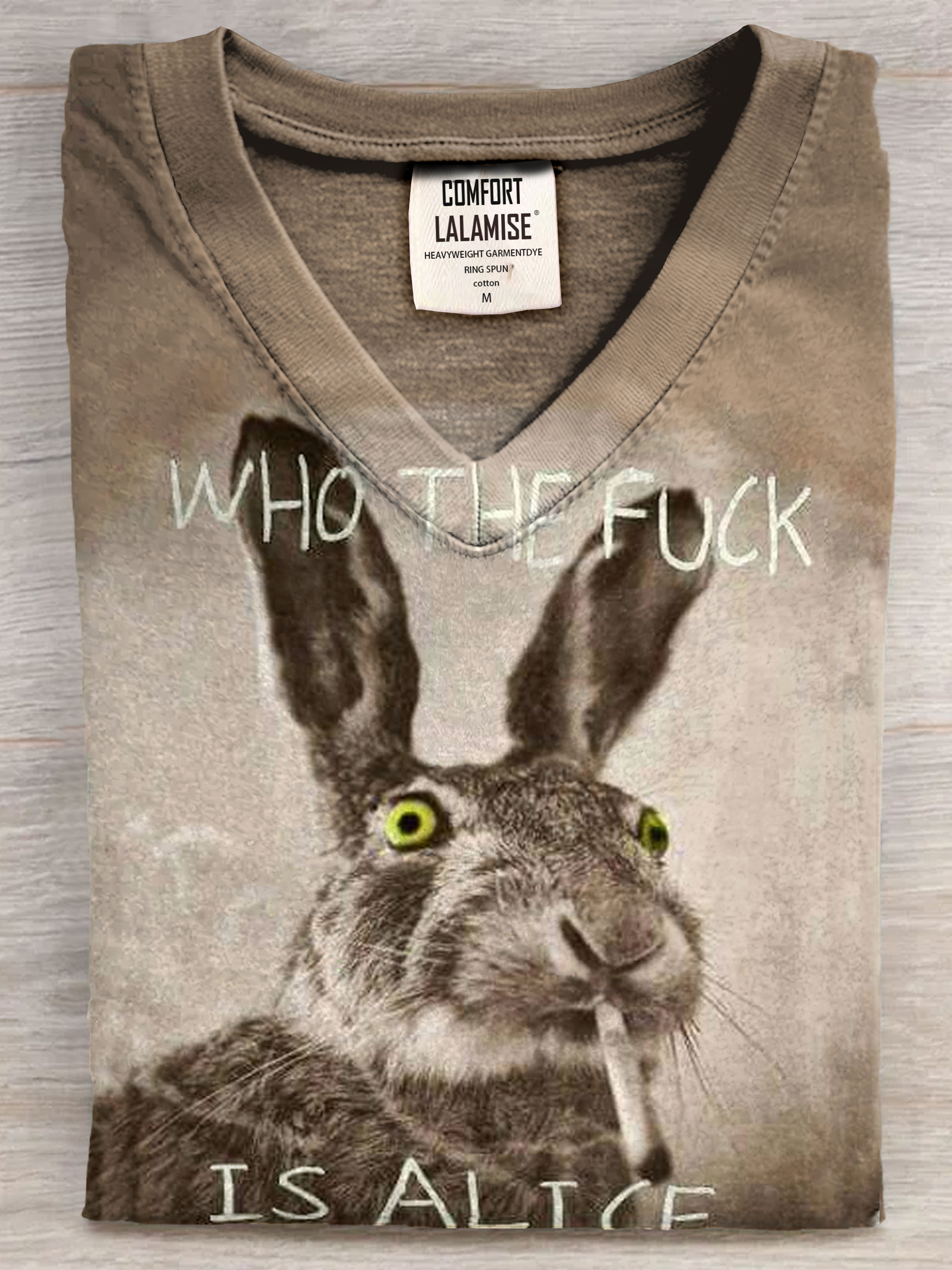 Funny Who The Fuck Art Print V-neck Casual T-Shirt