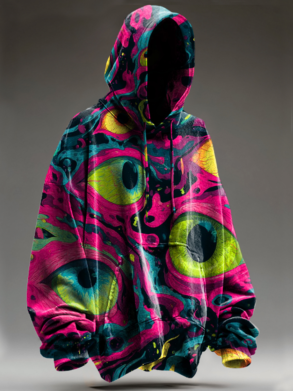 Vintage Abstract Fantasy Dark eye Art Print Casual Hoodie Sweatshirt