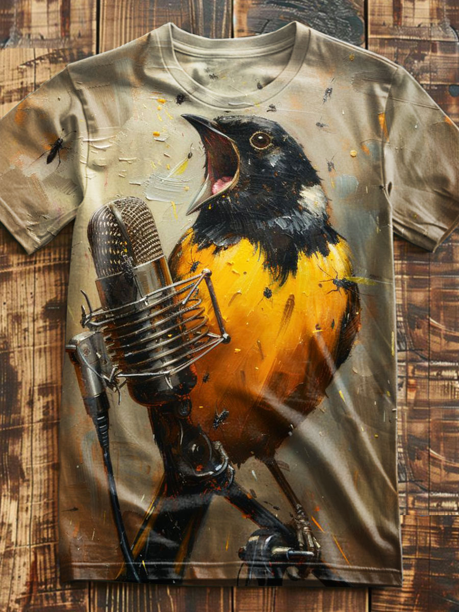 Funny Bird Prints Casual T-shirt