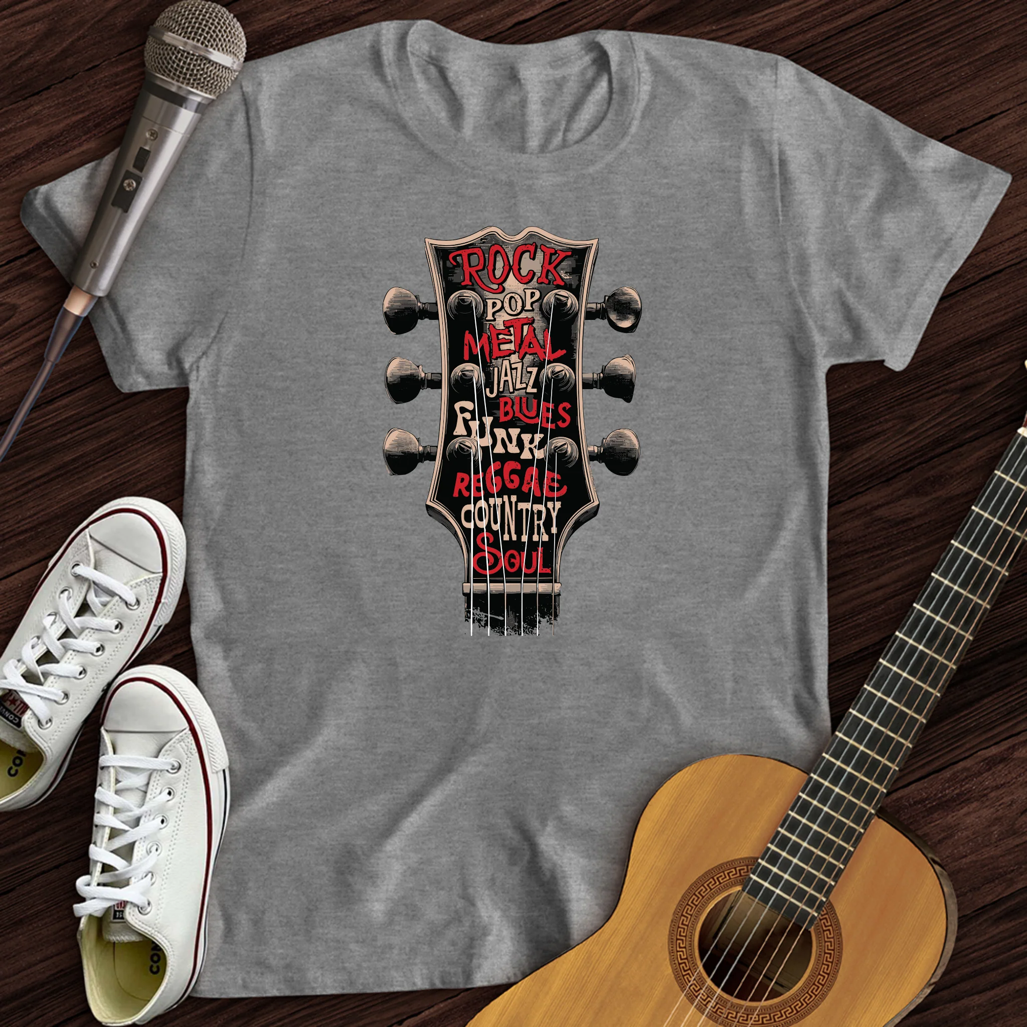 Guitar Genres Headstock T-Shirt