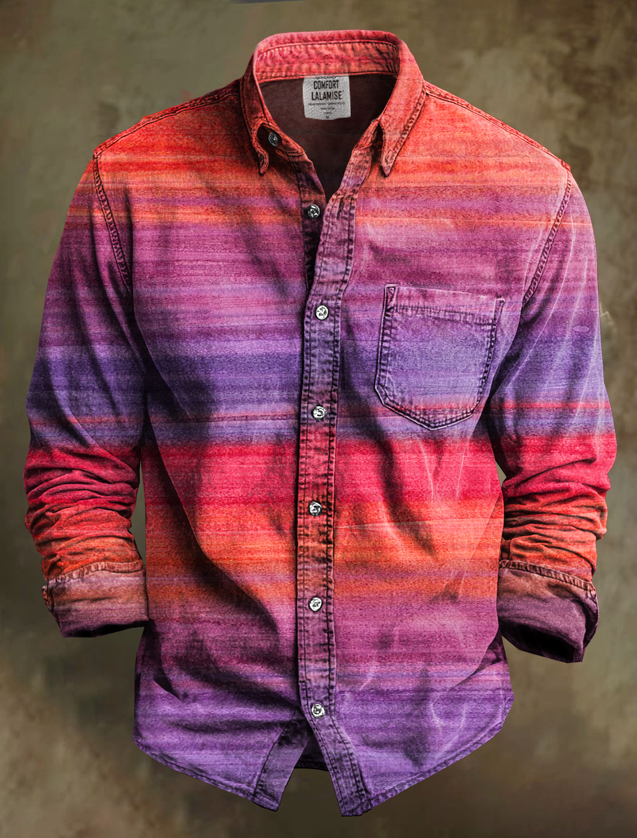 Sunset Art Print 100% Cotton Long Sleeve Shirt