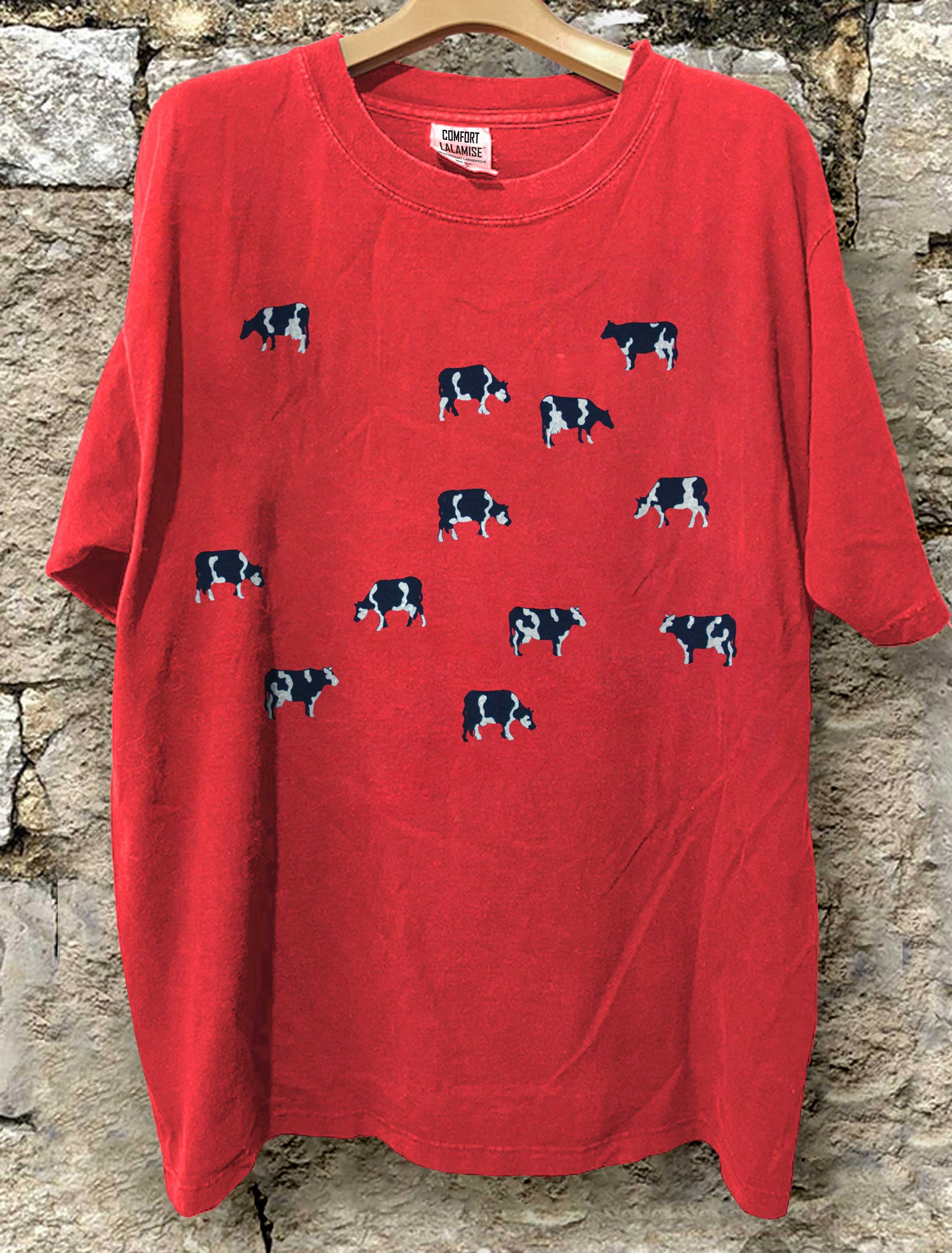 Dairy Cow Art Print Casual Short Sleeve T-shirt