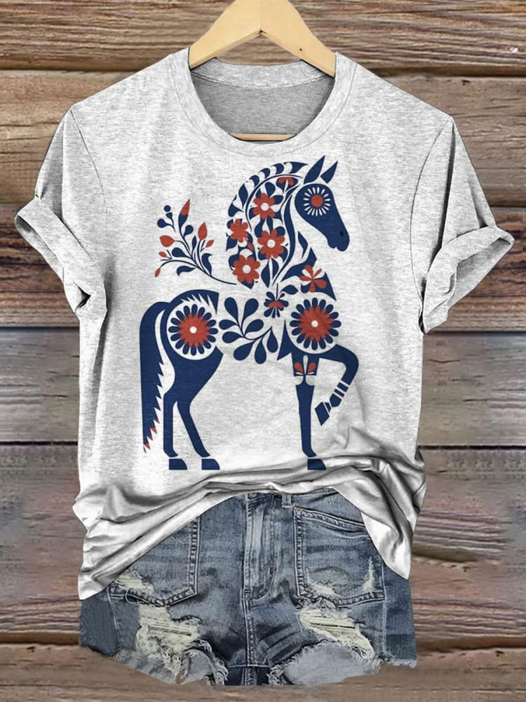 Horse Art Prints Casual T-shirt