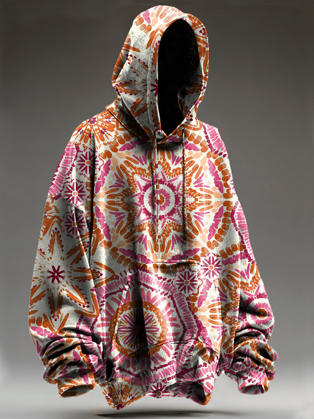 Unisex Vintage Abstract Ethnic Floral Totem Art Print Casual Sweatshirt