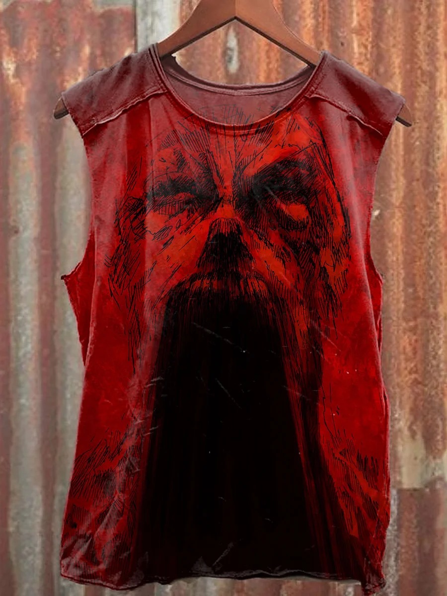 Retro Vampire Art  Print 100% Cotton Casual Tank Top