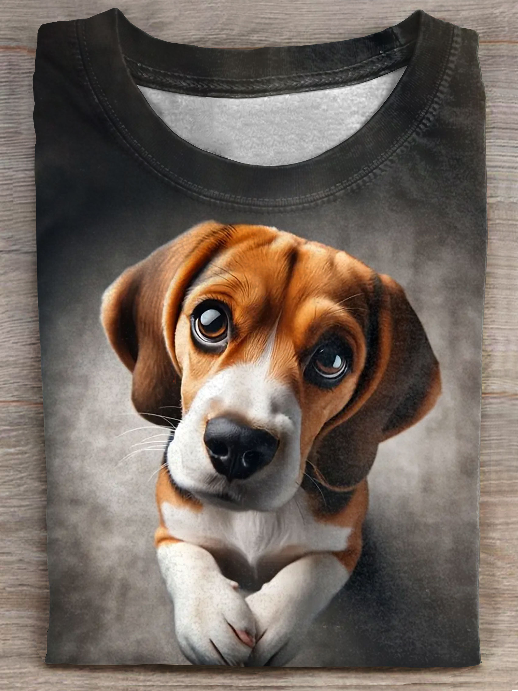 Dog Art Print Casaul Short Sleeve T-shirt