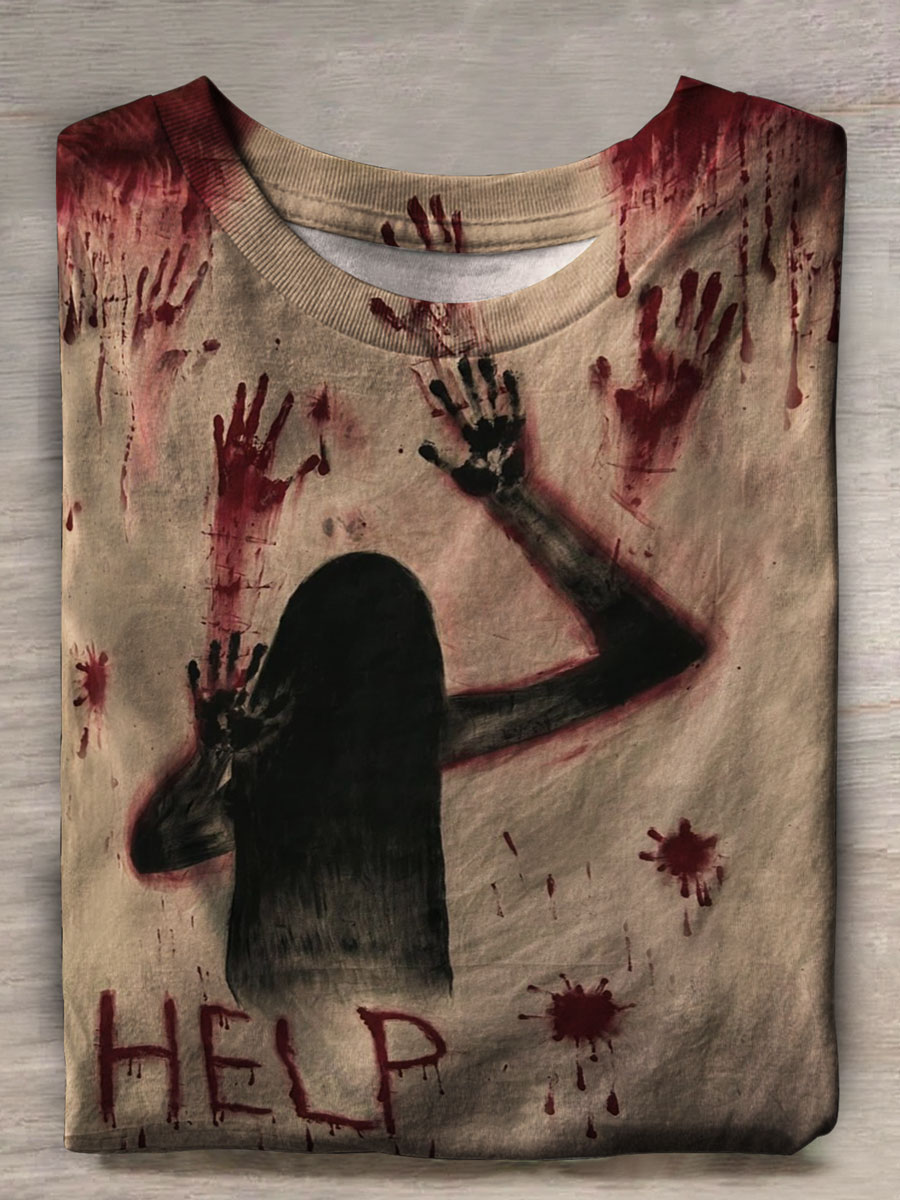 Halloween Art Print Casual T-shirt