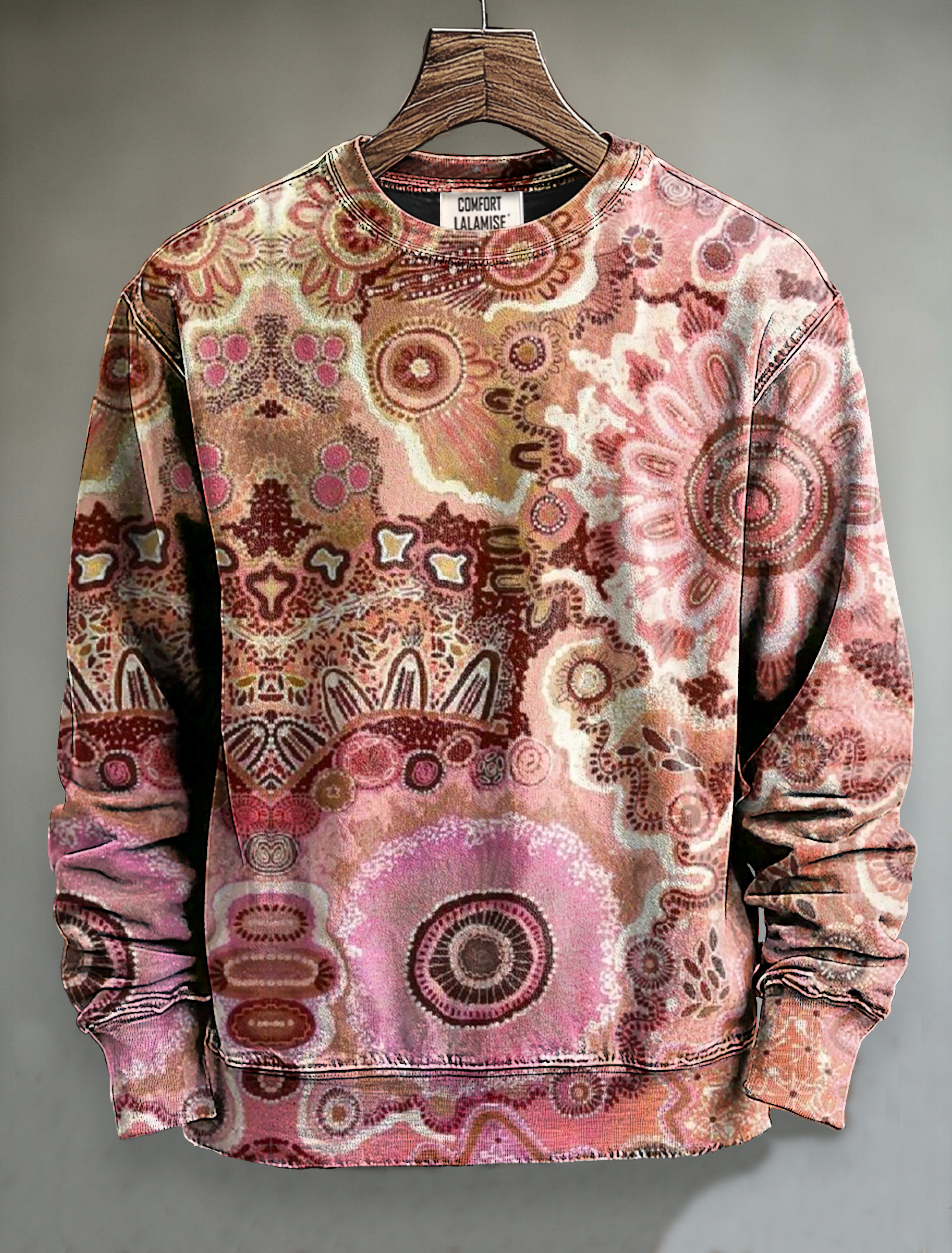 Vintage Abstract Ethnic Floral Totem Art Print Casual Sweatshirt