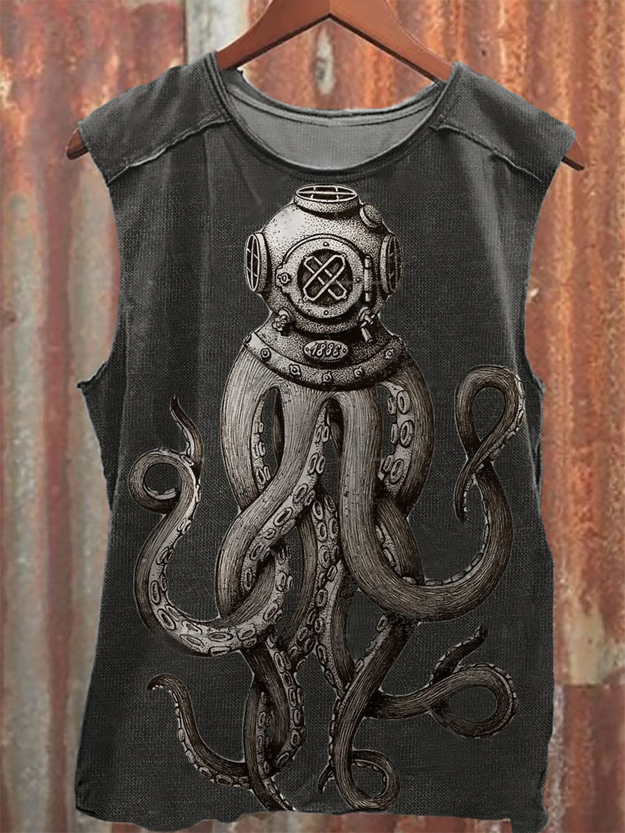 Sailor Print 100% Cotton Casual Tank Top