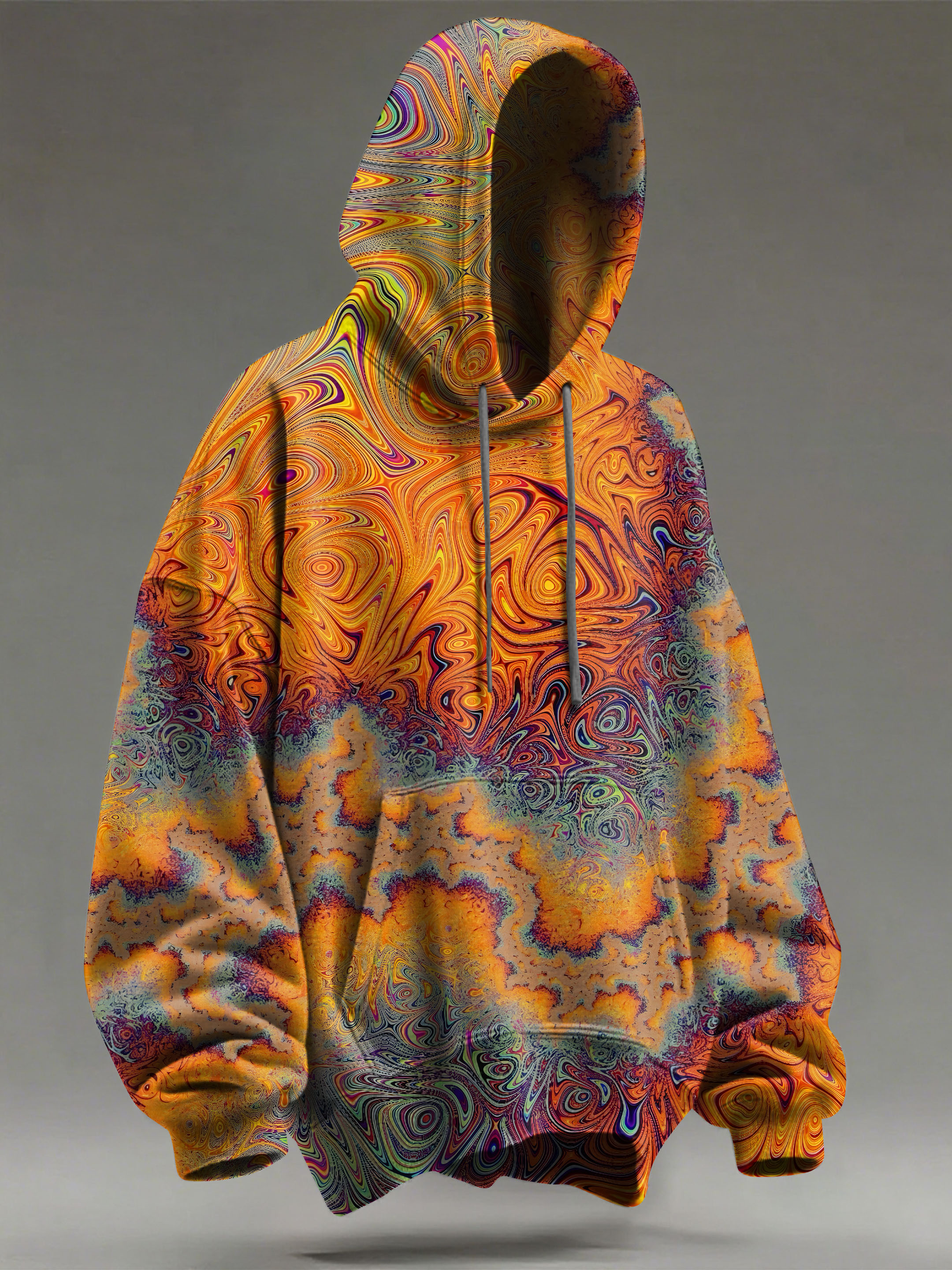 Retro Gradient Abstract Pattern Art Print Casual Hoodie Sweatshirt