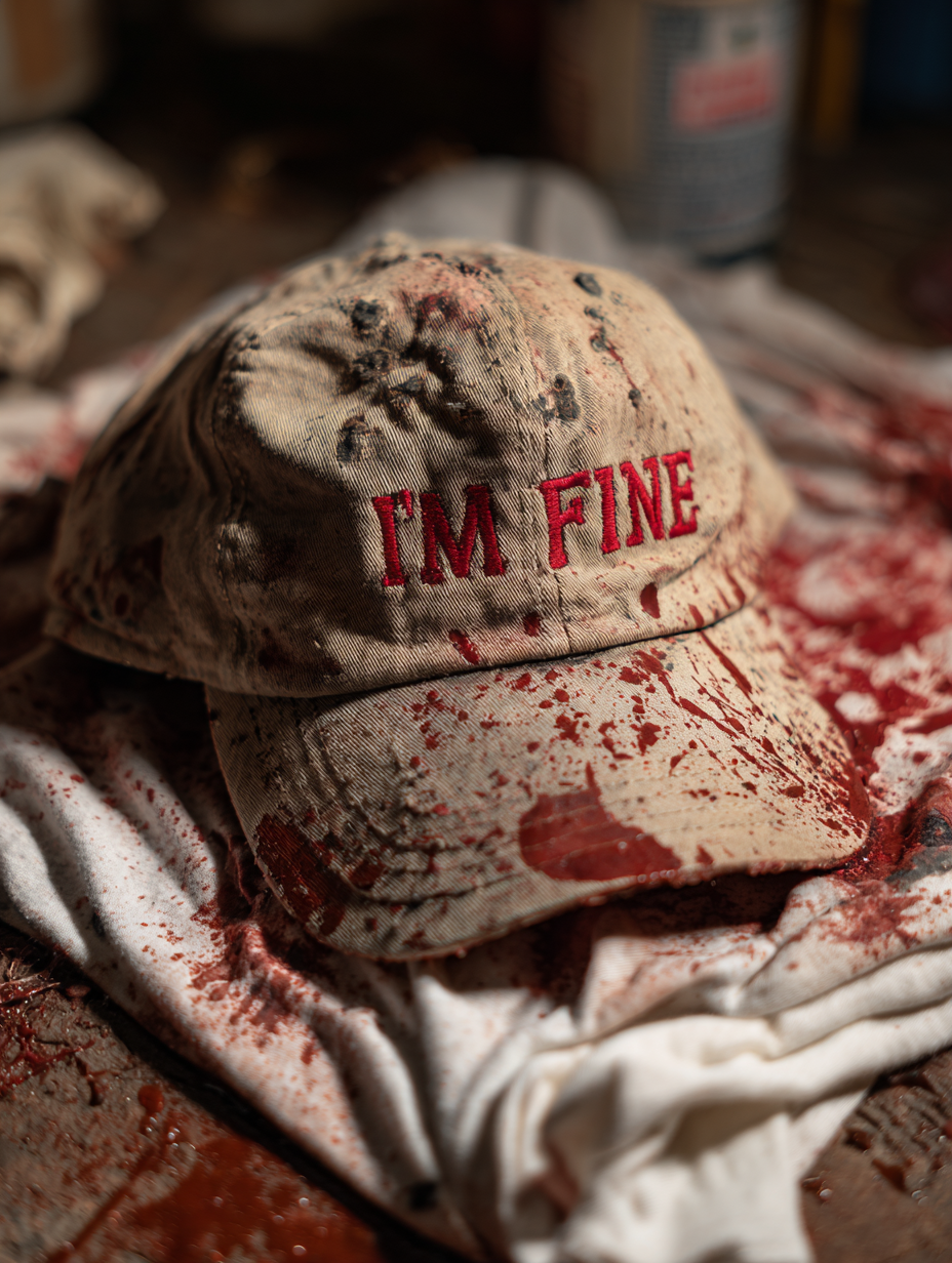I'M Fine Embroidered Art Print Hats