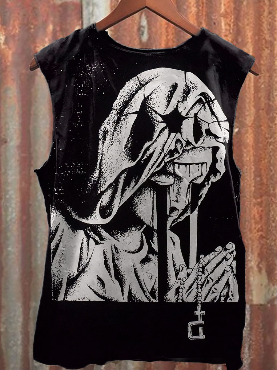On Some Days I Pray Print 100% Cotton Casual Tank Top