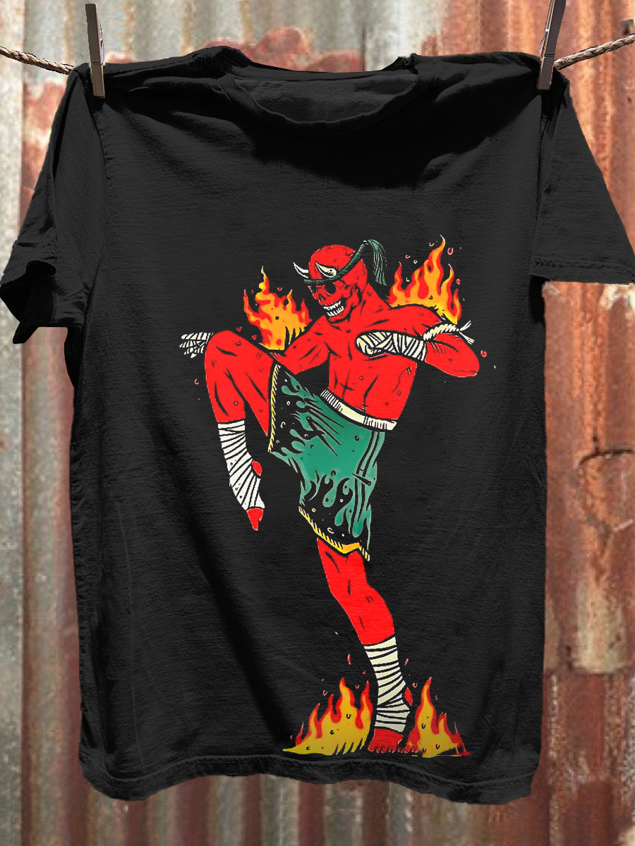 Demon  Art Print Casaul Short Sleeve T-shirt