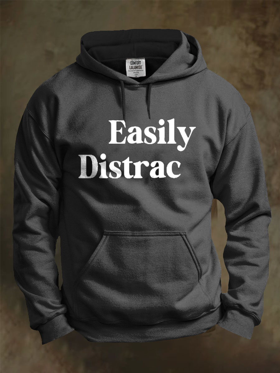 Easily Distracted Art Print Casual Hoodie Sweatshirt