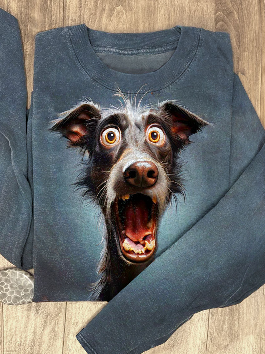 OMG Funny Dog Art Print Casual Sweatshirt