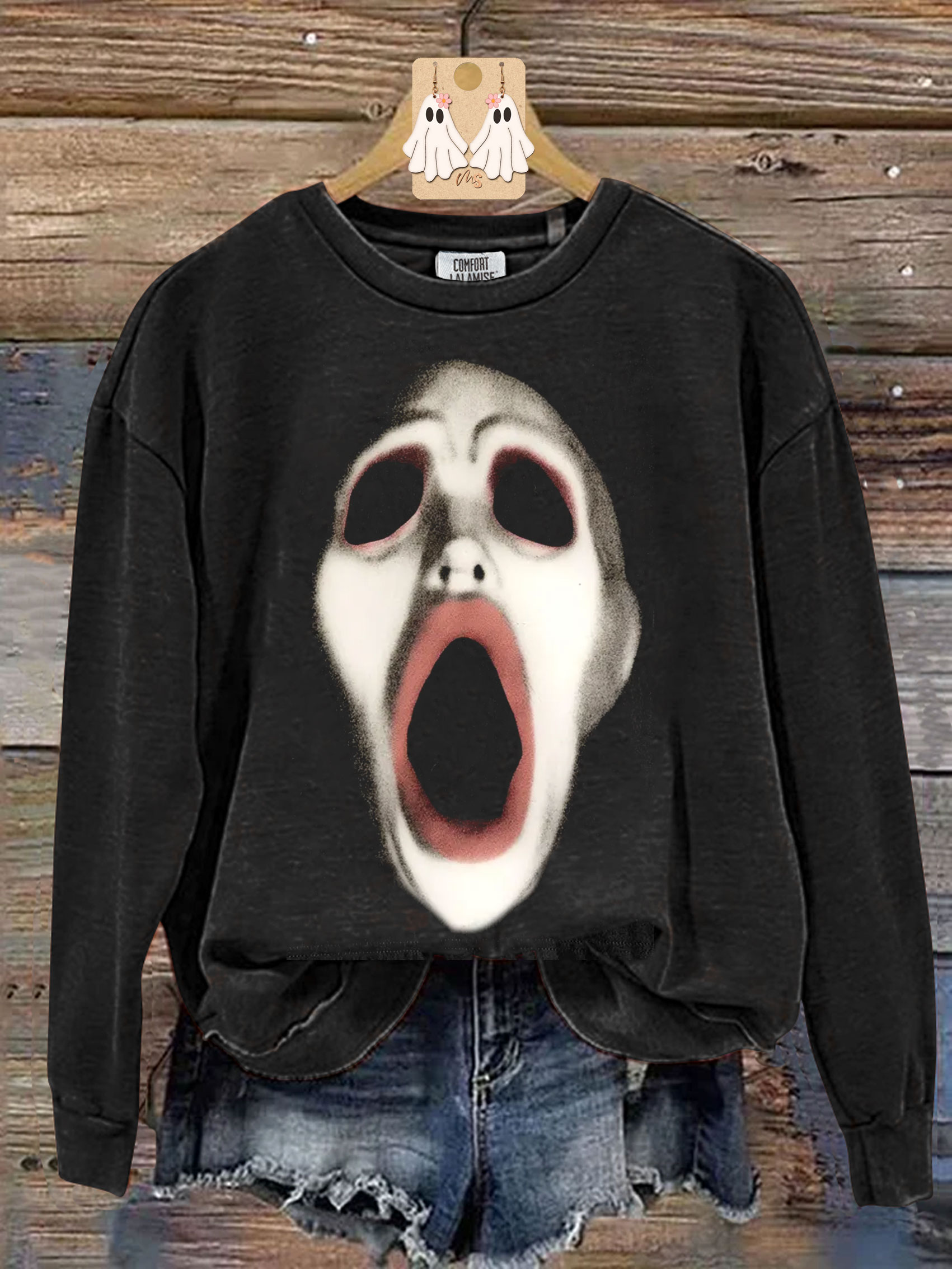 Horror face halloween Print Casual Sweatshirt