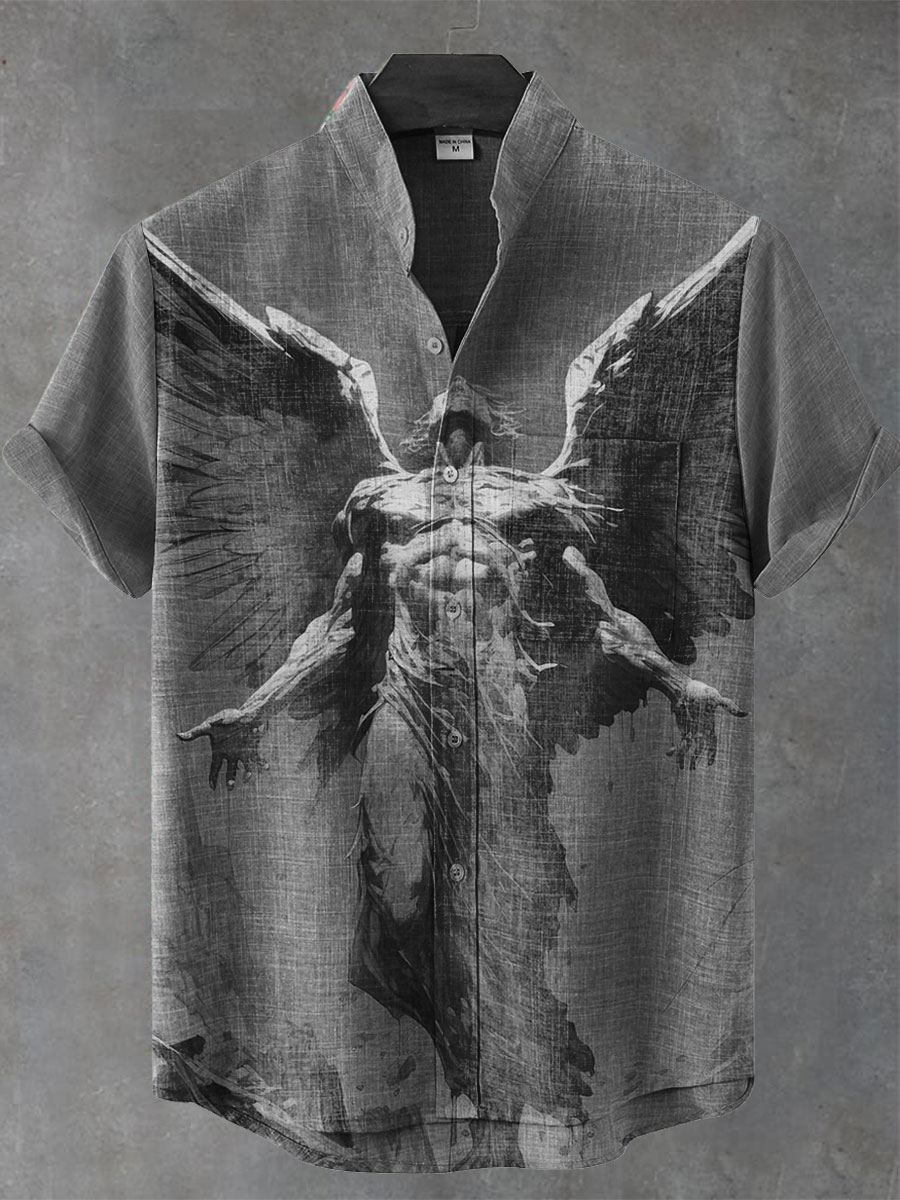 Vintage Print Casual 100% Cotton Shirt