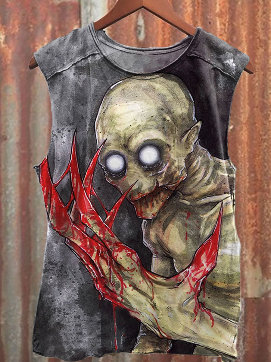 Horror Print 100% Cotton Casual Tank Top