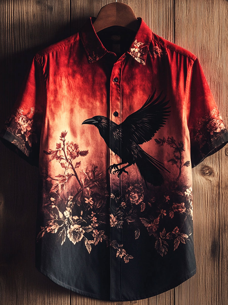 Dark Crow Art Print Casual Shirt