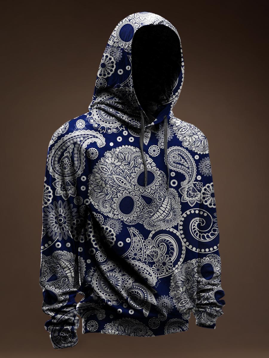 Vintage Skeleton Prints Casual Hoodie Sweatshirt