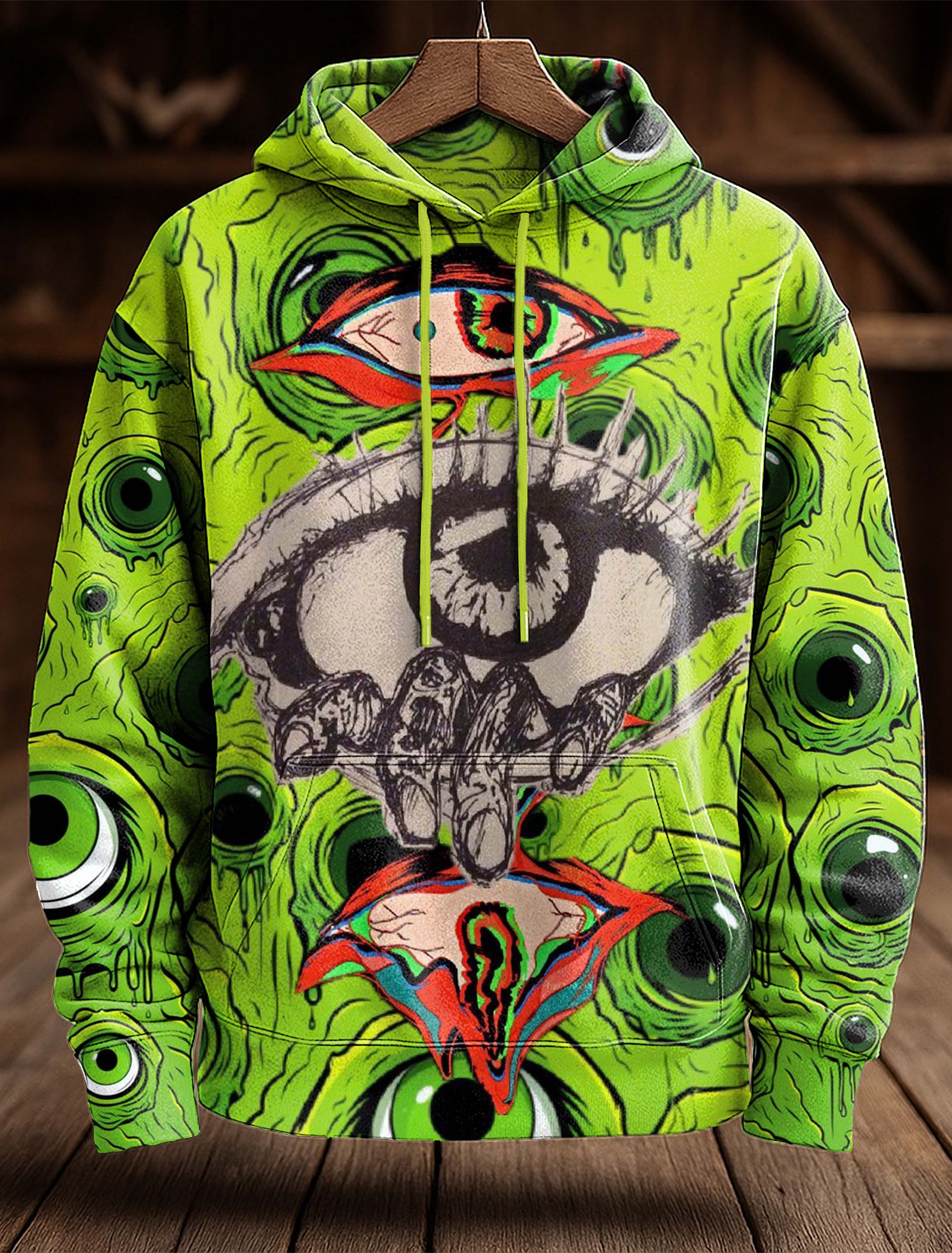 Zombie Eyes Monster Art Casual Hoodie Sweatshirt