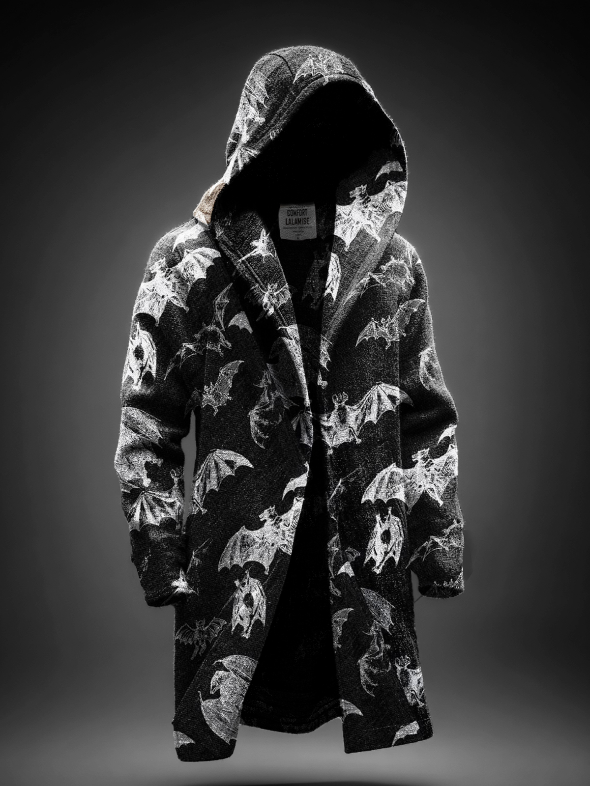 Vintage Halloween Cool Bat Art Prints Casual Hoodie Jacket