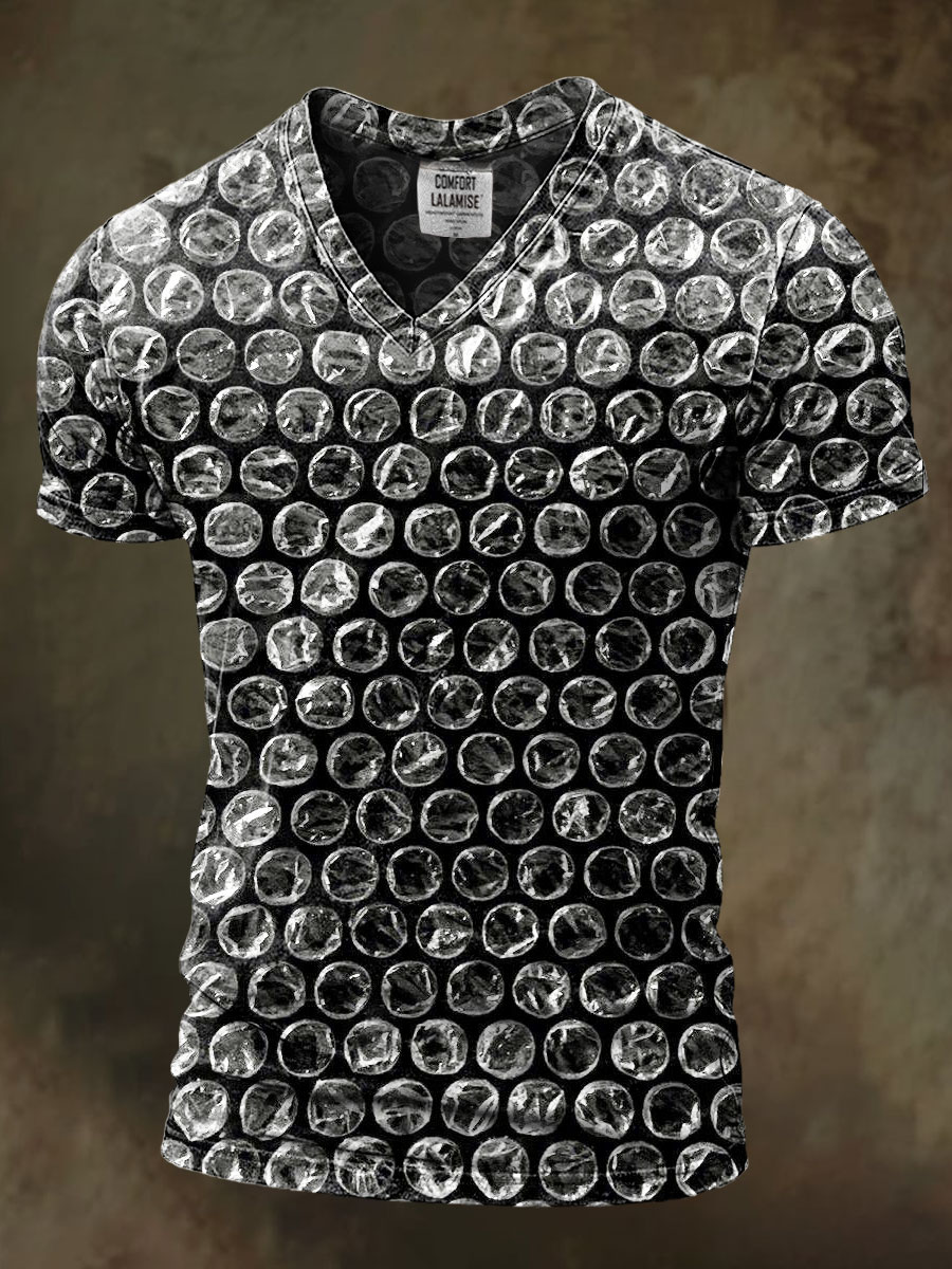 Stress out Art Print Casaul Short Sleeve V-neck T-shirt