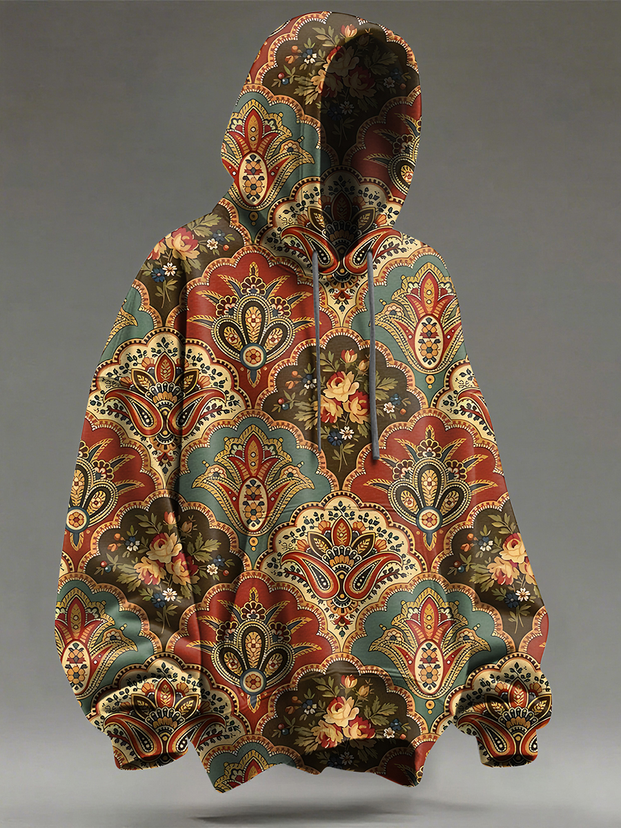 Retro Pattern Art Print Casual Hoodie Sweatshirt