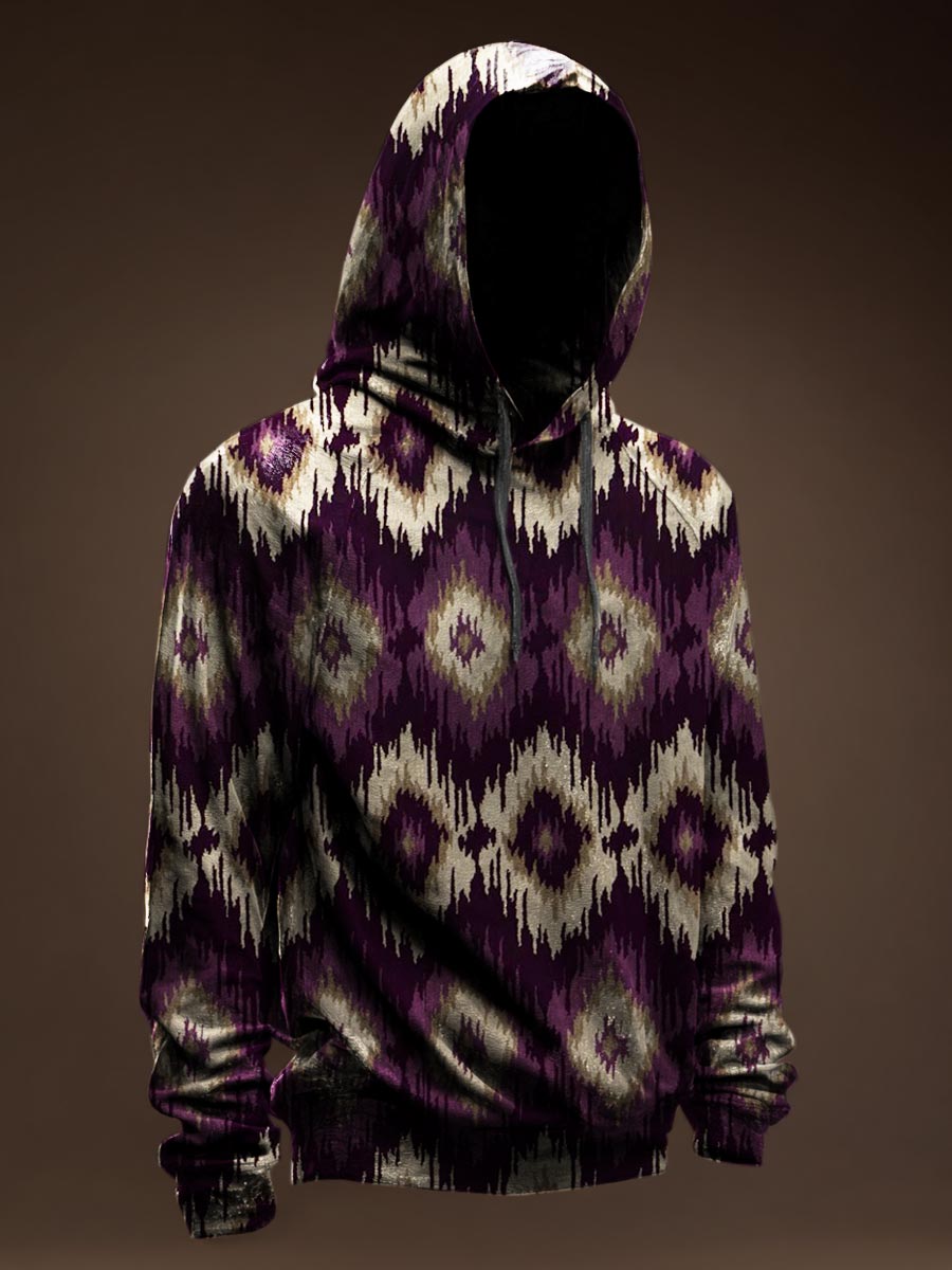 Vintage Pattern Casual Hoodie Sweatshirt