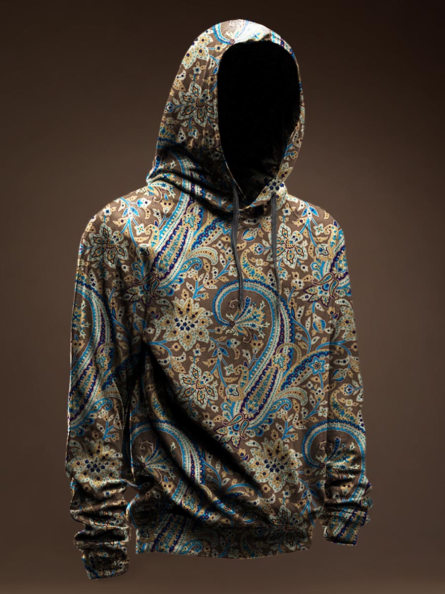 Paisley Pattern Vintage Print Casual Hoodie Sweatshirt