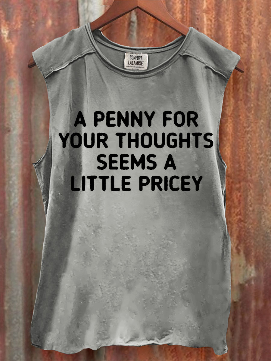 Funny Quote Art  Print 100% Cotton Casual Tank Top