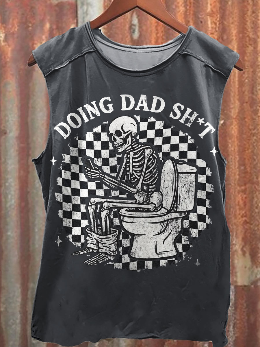 Funny Dad Print 100% Cotton Casual Tank Top