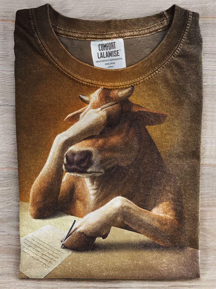 Funny Cow Art Print T-shirt