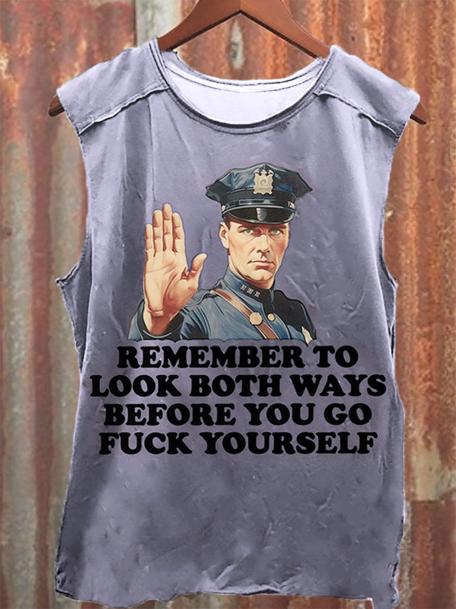 Go Fuck Yourself Funny Print 100% Cotton Casual Tank Top