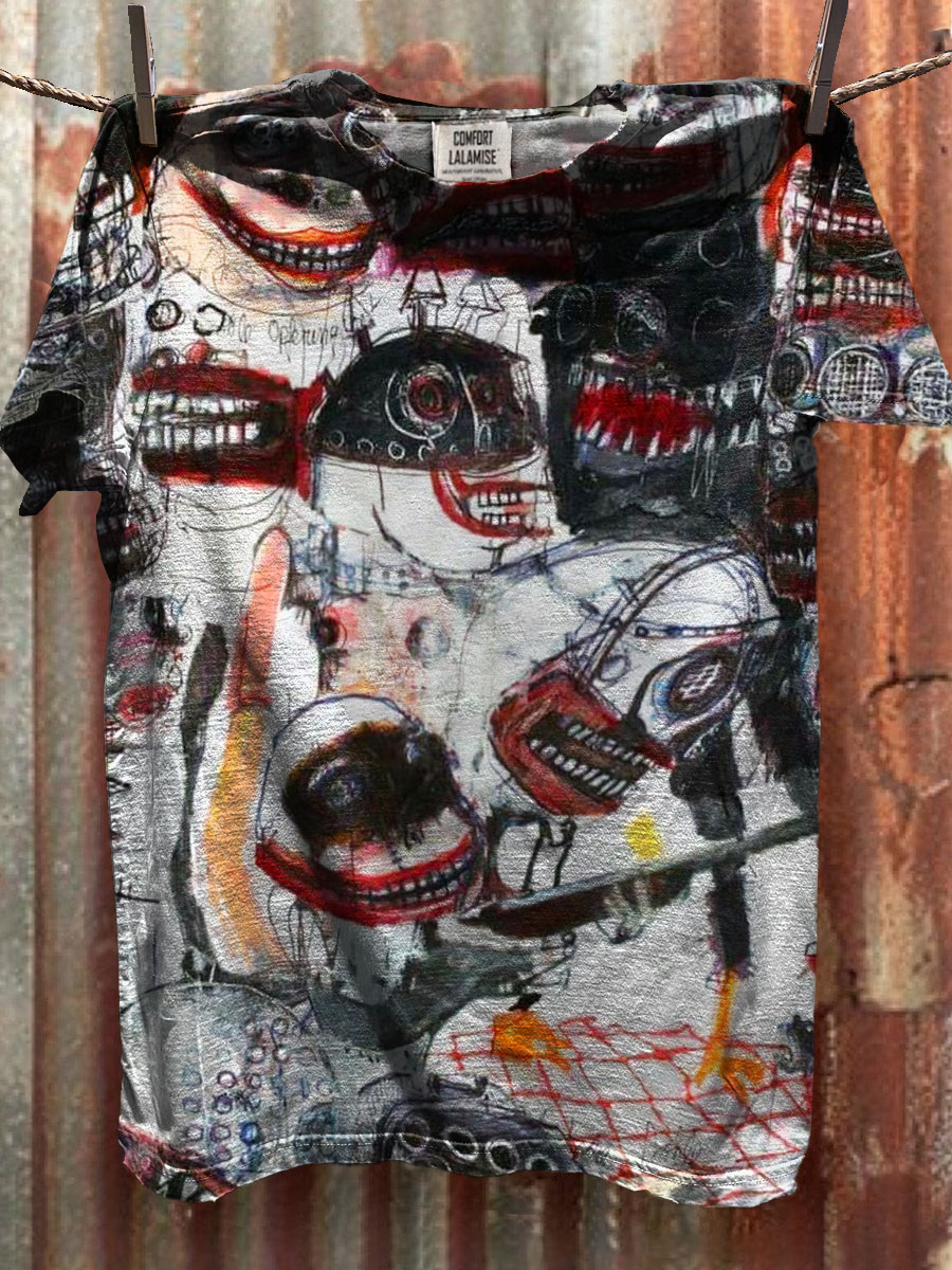 Dark Abstrct Art Print Casual Short Sleeve T-shirt