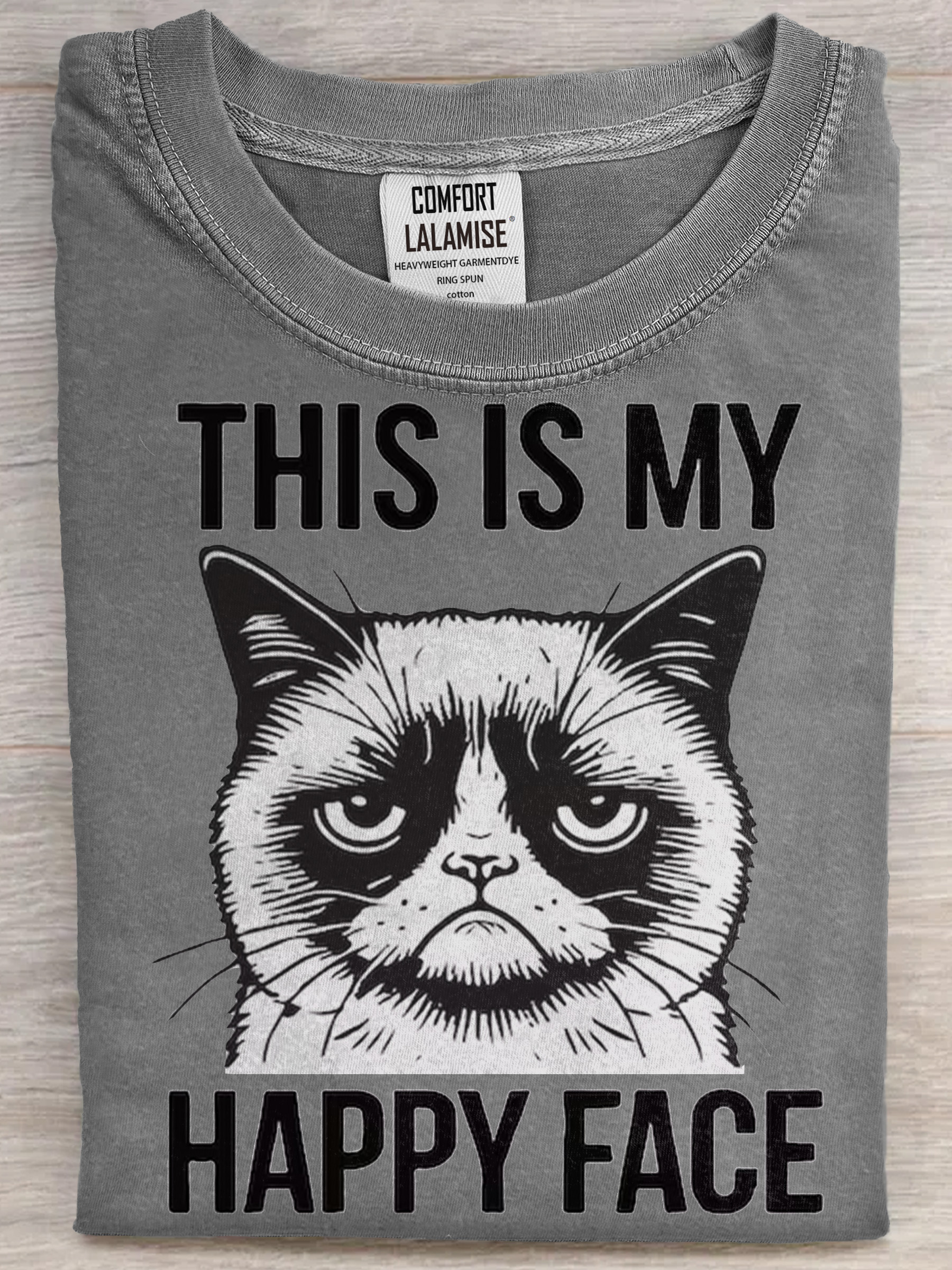 Grumpy Cat Funny Quote Meme Art Print Casual Short Sleeve T-shirt
