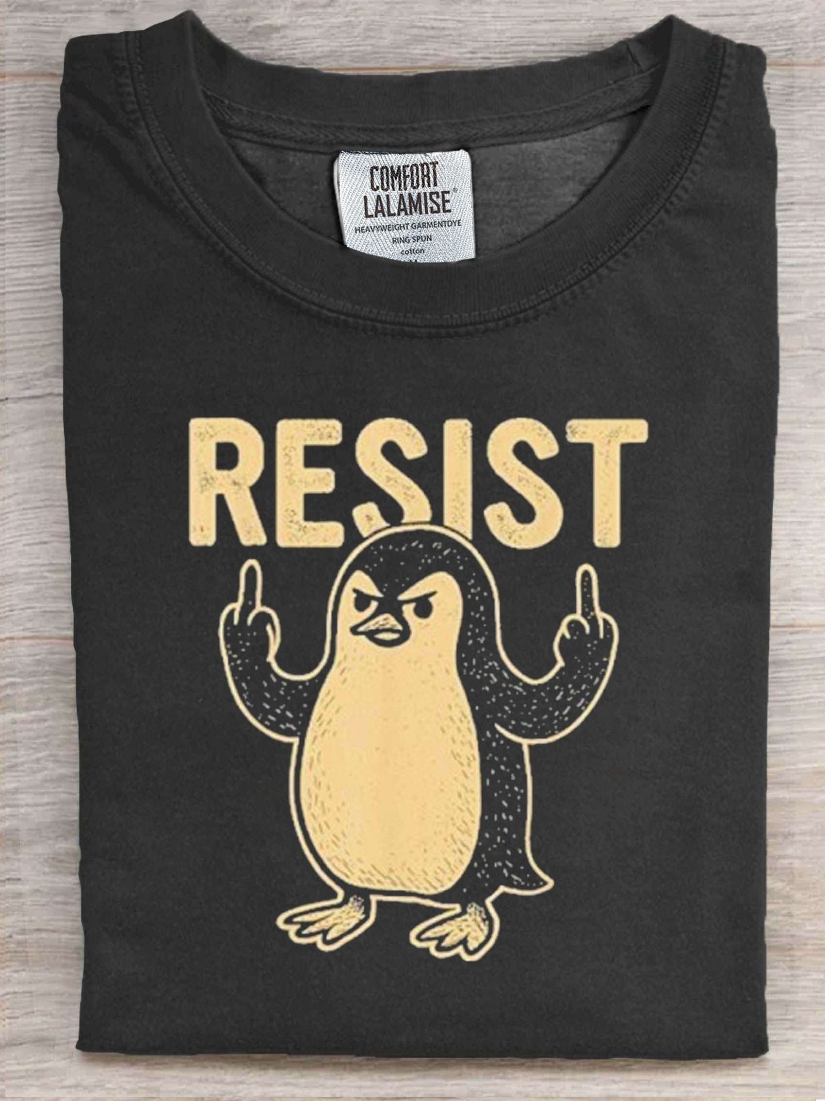 Penguin Resist Casaul Art Print Short Sleeve T-shirt