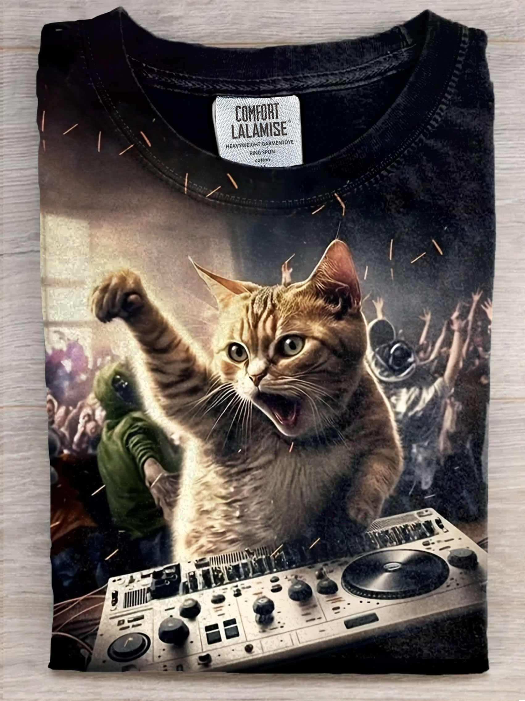 Funny Cat Art Print Casaul Short Sleeve T-shirt