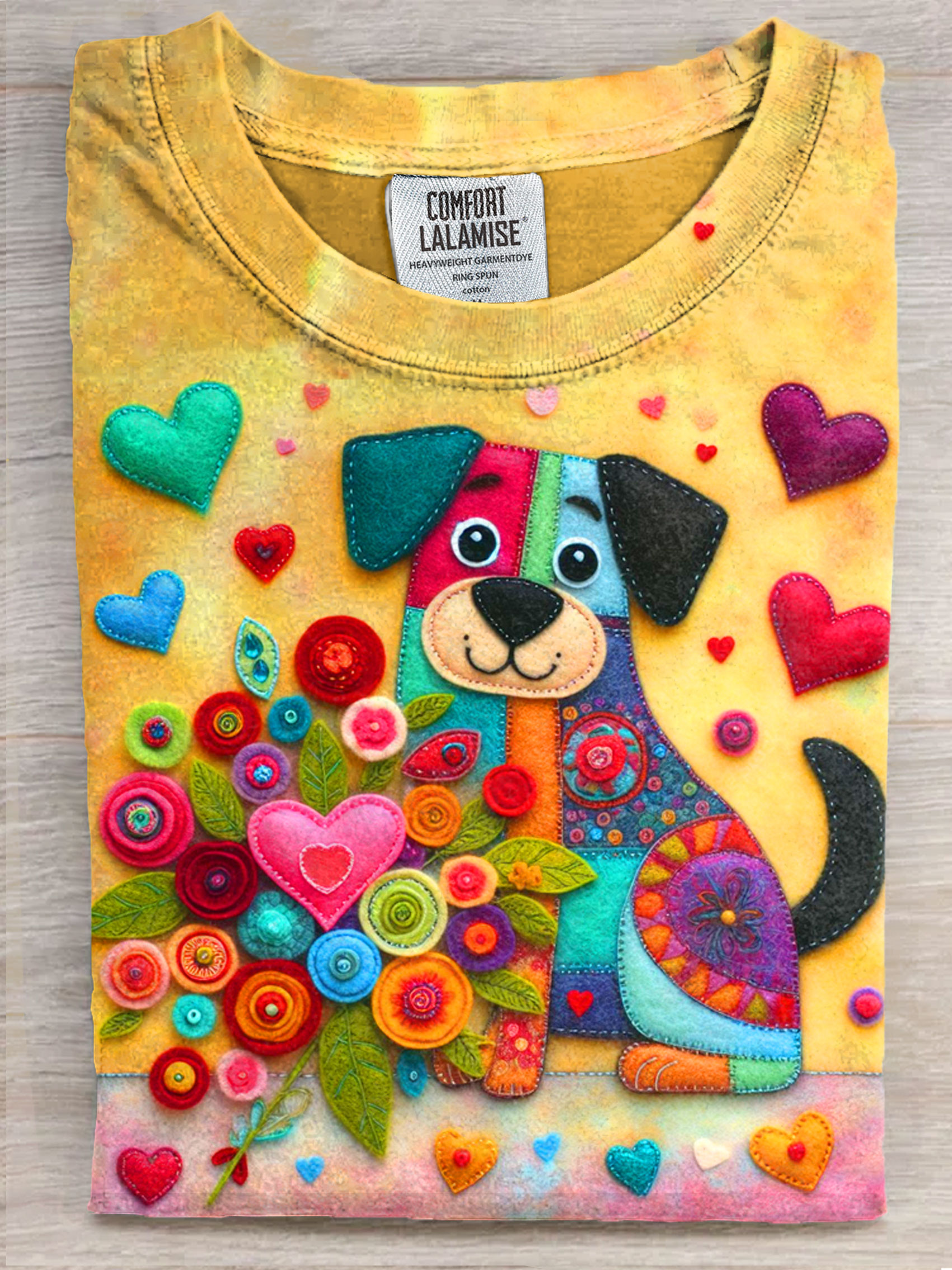 Cute Dog Art Print Casaul Short Sleeve T-shirt