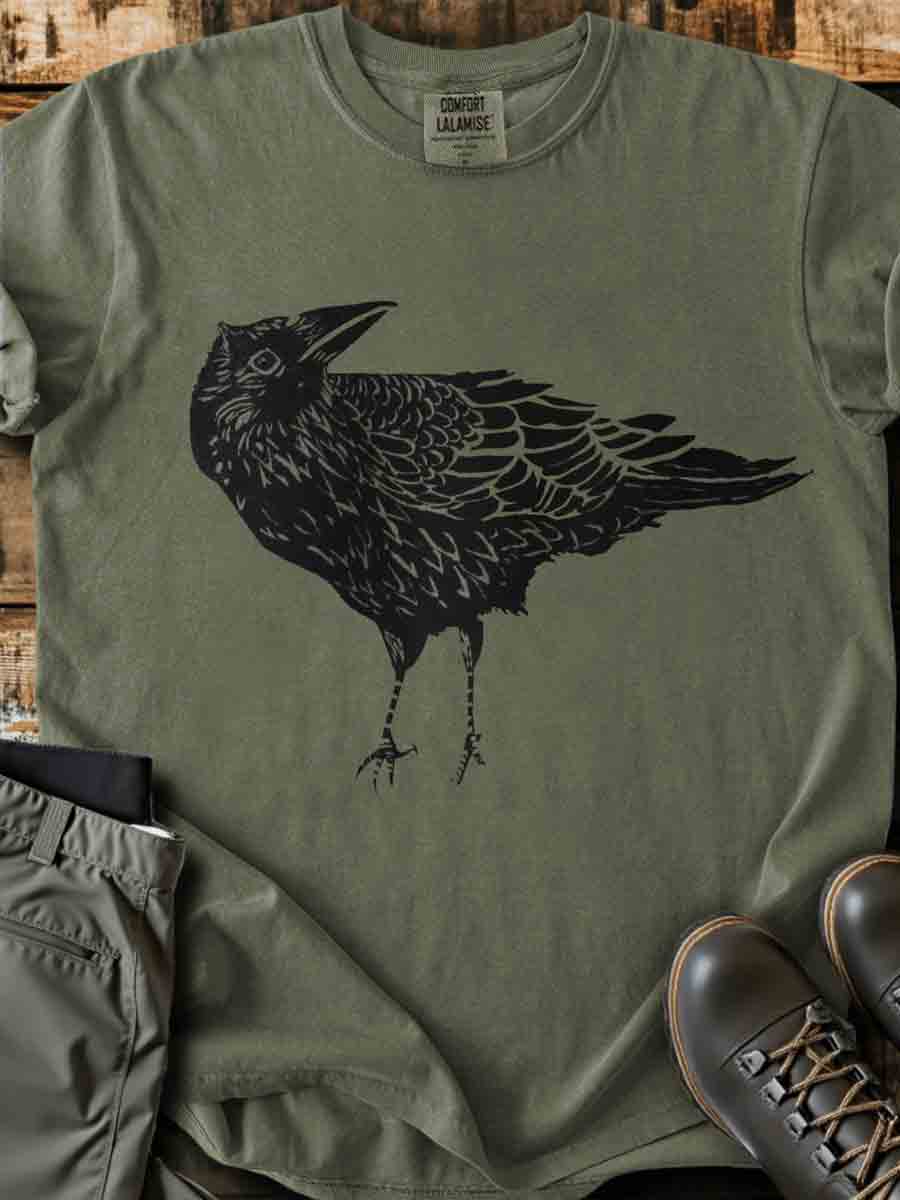 Raven Art Print Casaul Short Sleeve T-shirt