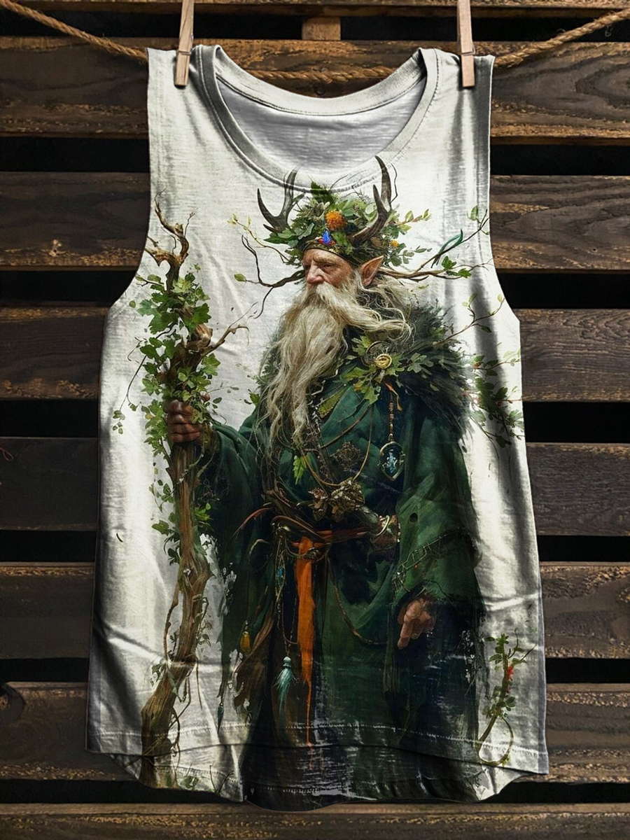 Mysterious Art Print 100% Cotton Casual Tank Top