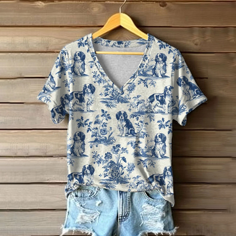 Women's Cavalier King Charles Spaniel Print T-shirt