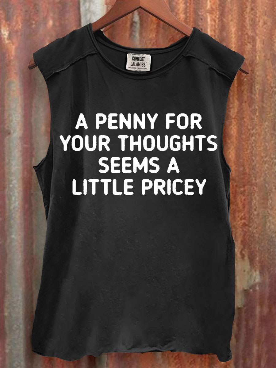 Funny Quote Art  Print 100% Cotton Casual Tank Top